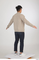  Yoshinaga Kuri blue jeans brown sweater casual dressed standing white sneakers white t shirt whole body 0014.jpg